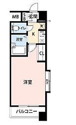 プレール中目黒 1Kの間取図画像