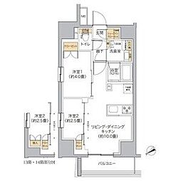 リビオメゾン新宿west 2LDKの間取図画像