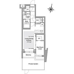 コンフォリア・リヴ東中野 1LDKの間取図画像