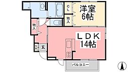 パルハイブリッジ2 1LDKの間取図画像