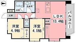 パグロ東署前 2LDKの間取図画像