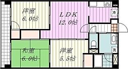 アイヒルズ松山 4階3LDKの間取り