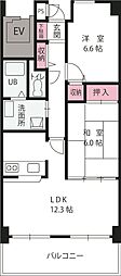 スカール道後 2LDKの間取図画像