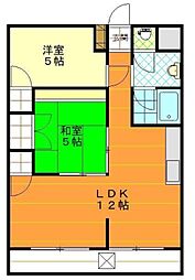 中央グランドハイツ 2LDKの間取図画像