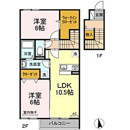 D-roomSachi 2LDKの間取図画像