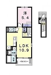 アミューゼ・クレール1 1LDKの間取図画像