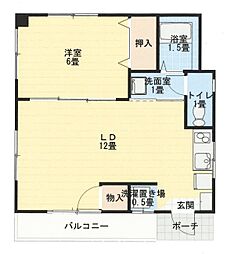 佐伯ビルディングスNo.11 1LDKの間取図画像