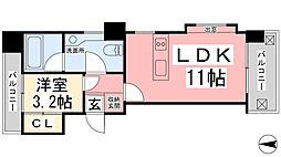 ヴァレーレ喜与町 1LDKの間取図画像