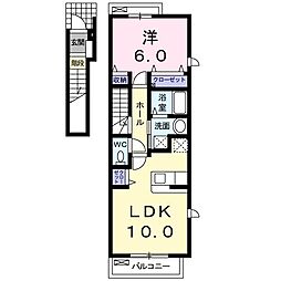 カーサ・はなみずき 1LDKの間取図画像