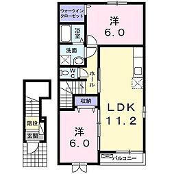 ミニヨンハウスSAYA2A 2LDKの間取図画像