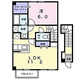 ウイッシュ1 1LDKの間取図画像