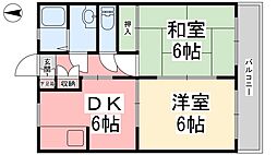 アネックス湯渡 2DKの間取図画像