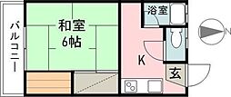 アエル高岡 1Kの間取図画像