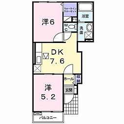 グレーステンダー 2DKの間取図画像