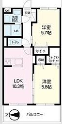 WingCourt 2LDKの間取図画像