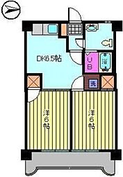 第79杉フラット 2DKの間取図画像