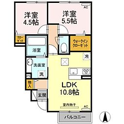 グリーンゲイブルズ 2LDKの間取図画像