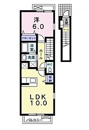 ブルームンB 1LDKの間取図画像