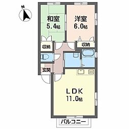 ディアススターヒルズ 2LDKの間取図画像