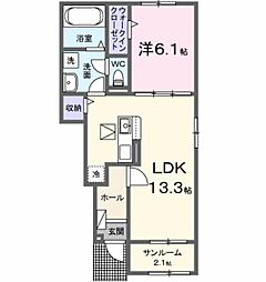 メグ・クレール A 1LDKの間取図画像
