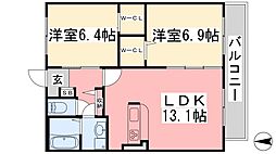 フォブールラシュレ 2LDKの間取図画像