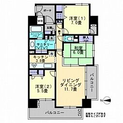 アルファステイツ市駅前 3LDKの間取図画像