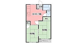 衣山駅前マンション 2DKの間取図画像