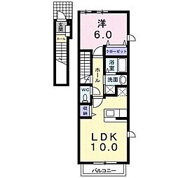 セレノ東野A 1LDKの間取図画像