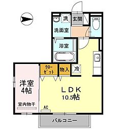 リトルピア 1LDKの間取図画像