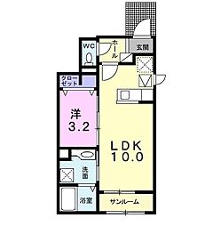 グレイス・レジデンスM 1LDKの間取図画像