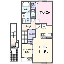 ボネールM 1LDKの間取図画像