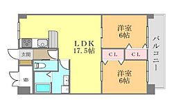 カーサグラン余戸 2LDKの間取図画像