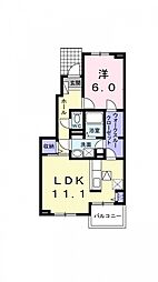ル・カルプ・ポルト・ボヌール 1LDKの間取図画像