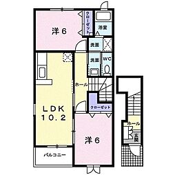 ロックガーデンA 2LDKの間取図画像