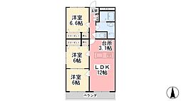 ブライム北斎院 3LDKの間取図画像