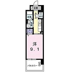 ヴィヴァーチェ東石井 1Kの間取図画像