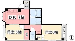 ステーションハイツ 2DKの間取図画像