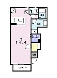 ウイッシュ2 ワンルームの間取図画像