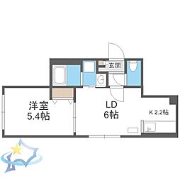ラグジースペースS13 1LDKの間取図画像