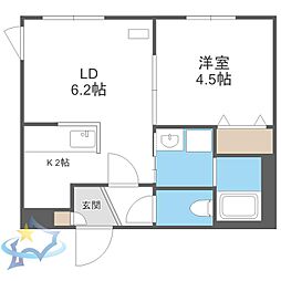 ラグジースペースS13 1LDKの間取図画像