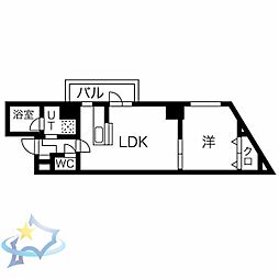 札幌市営東西線 二十四軒駅 徒歩10分の賃貸マンション 7階1LDKの間取り