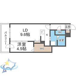 札幌市営東豊線 豊水すすきの駅 徒歩5分の賃貸マンション 8階1LDKの間取り