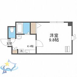 コア136 1Kの間取図画像