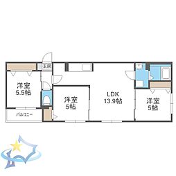 札幌市営東西線 西18丁目駅 徒歩12分 3階/-