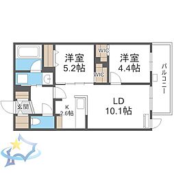 札幌市中央区南五条西11丁目マンション 2LDKの間取図画像