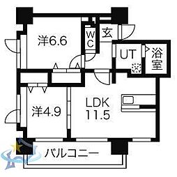 ロイスガーデン山鼻 2LDKの間取図画像