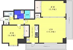 第10旭レジデンス 2LDKの間取図画像