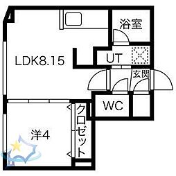 オレンジレジデンスウエスト 1LDKの間取図画像