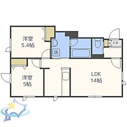 タウンハウス西野壱番館 2LDKの間取図画像