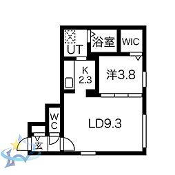 NOVA北円山 1LDKの間取図画像